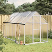 Gewächshaus mit Fundamentrahmen Silber 334x169x195cm Aluminimum - Vidaxl von VIDAXL