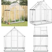 Vidaxl - Gewächshaus mit Fundamentrahmen Silbern 169x114x202 cm Alu - Gehäuse - Gewächshaus - Polycarbonat - Gartenhaus - Aluminium - Home & Living von VIDAXL