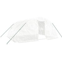 Gewächshaus mit Stahlrahmen Weiß 20 m² 5x4x2,3 m Vidaxl von VIDAXL