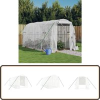 Gewächshaus mit Stahlrahmen Weiß 8 m² 4x2x2 m - Gehäuse - Gewächshaus - Glasgewächshaus - Gartenhaus - Pflanzenzucht von VIDAXL