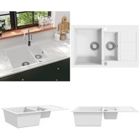 Granitspüle Doppelbecken Weiß - Spülbecken - Küchenspüle - Home & Living - Weiß von VIDAXL