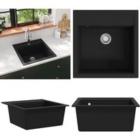 Granitspüle Einzelbecken Schwarz - Spülbecken - Küchenspüle - Home & Living - Schwarz Granitspüle Einzelbecken Schwarz - Spülbecken - Küchenspüle - Home & Living - Schwarz von VIDAXL