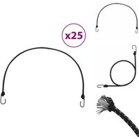 Gummiseile Reflektierend mit Haken 25 Stk. 100 cm - Spanngummi - Gummiseil - Befestigungsband - Transportgurte - Campingzubehör von VIDAXL