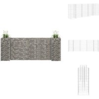 H-förmiger Gabionen-Pflanzkorb Stahldraht 260x40x100 cm - Gabionen-Pflanzkorb - H-Form - Gartendekoration - Blumenkübel - Hochbeet von VIDAXL