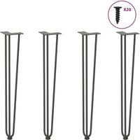 Haarnadelbeine für Konsolentische 4 Stk. Anthrazit 72 cm Massivstahl Vidaxl von VIDAXL