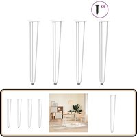 Haarnadelbeine 4 Stk. Weiß 72 cm Massivstahl - Vidaxl von VIDAXL