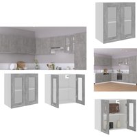 Hängeglasschrank Betongrau 60x31x60 cm Holzwerkstoff - Küchenregal - Wandhängeschrank - Spülbeckenaufbewahrung - Küchenorganisation - Regal Grau Hängeglasschrank Betongrau 60x31x60 cm Holzwerkstoff - Küchenregal - Wandhängeschrank - Spülbeckenaufbewahrung - Küchenorganisation - Regal Grau von VIDAXL