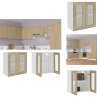 Hängeglasschrank Sonoma-Eiche 60x31x60 cm Holzwerkstoff - Küchenregal - Wandhängeschrank - Vitrine - Esszimmermöbel - Wohnzimmermöbel von VIDAXL