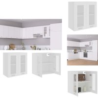 Hängeglasschrank Weiß 60x31x60 cm Holzwerkstoff - Küchenregal - Wandhängeschrank - Vitrine - Weißer Schrank - Regal Aus Holzwerkstoff von VIDAXL