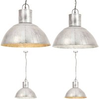 Hängelampe 25 W Silbern Rund 48 cm E27 - Hängelampe - Industrielampen - Deckenlampe - Silberne Lampe - Eisenlampe - Home & Living Hängelampe 25 W Silbern Rund 48 cm E27 - Hängelampe - Industrielampen - Deckenlampe - Silberne Lampe - Eisenlampe - Home & Living von VIDAXL