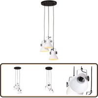 Hängelampe 25 W Weiß 30x30x100 cm E27 - Industrielampen - Eisenlampe - Wandleuchte - Deckenleuchte - Wohnraumbeleuchtung von VIDAXL