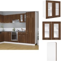 Hängeschrank Glas Braun Eiche-Optik 60x31x60 cm Holzwerkstoff - Küchenregal - Aufbewahrungsschrank - Hängeschrank - Glasmöbel - Esszimmer Möbel Hängeschrank Glas Braun Eiche-Optik 60x31x60 cm Holzwerkstoff - Küchenregal - Aufbewahrungsschrank - Hängeschrank - Glasmöbel - Esszimmer Möbel von VIDAXL