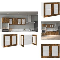 Vidaxl - Hängeschrank Glas Räuchereiche 80x31x60 cm Holzwerkstoff - Küchenregal - Hängeschrank - Regal - Wohnwand - Küche Vidaxl - Hängeschrank Glas Räuchereiche 80x31x60 cm Holzwerkstoff - Küchenregal - Hängeschrank - Regal - Wohnwand - Küche von VIDAXL