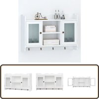 Hängeschrank MDF Weiß - Hängeschrank - Wandregal - Küchenregal - Glasvitrine - Weißes Möbelstück von VIDAXL