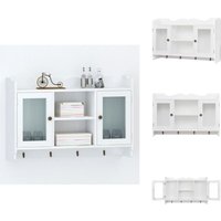 Hängeschrank mdf Weiß - Hängeschrank - Wandregal - Küchenregal - Glasvitrine - Weißes Möbelstück von VIDAXL