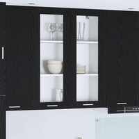 Hängeschrank mit Tür Riga Schwarz Eichen-Optik 80 x 31 x 100 cm vidaXL von VIDAXL