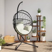 Vidaxl - Hängesessel Ei-Design mit Ständer Beige Rattan und Stahl von VIDAXL