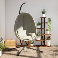 Vidaxl - Hängesessel Ei-Design mit Ständer Beige Stoff und Stahl von VIDAXL