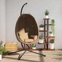 Vidaxl - Hängesessel Ei-Design mit Ständer Taupe Stoff und Stahl von VIDAXL
