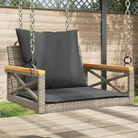 Vidaxl - Hängesessel mit Kissen Grau 63x62x40 cm Poly Rattan von VIDAXL