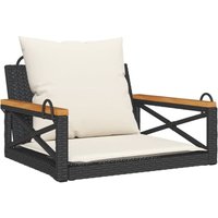 Vidaxl - Hängesessel mit Kissen Schwarz 63x62x40 cm Poly Rattan von VIDAXL