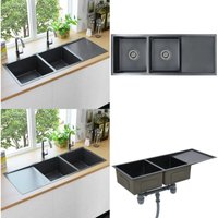 Handgefertigte Küchenspüle Schwarz Edelstahl - Küchenspüle - Küchenspülen - Home & Living - Schwarz Handgefertigte Küchenspüle Schwarz Edelstahl - Küchenspüle - Küchenspülen - Home & Living - Schwarz von VIDAXL