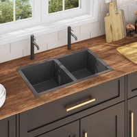 Handgefertigte Küchenspüle Schwarz Edelstahl Vidaxl Handgefertigte Küchenspüle Schwarz Edelstahl Vidaxl von VIDAXL
