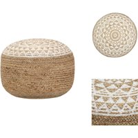 Vidaxl - Handgefertigter Sitzpuff Weiß 45x30 cm Jute - Handgefertigter Sitzsack - Jutesitzsack - Pouf - Wohnaccessoire - Deko von VIDAXL