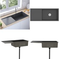 Handgemachte Einbauspüle Schwarz Edelstahl - Küchenspüle - Küchenspülen - Home & Living - Schwarz Handgemachte Einbauspüle Schwarz Edelstahl - Küchenspüle - Küchenspülen - Home & Living - Schwarz von VIDAXL