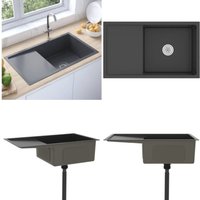Handgemachte Einbauspüle Schwarz Edelstahl - Küchenspüle - Küchenspülen - Home & Living - Schwarz Handgemachte Einbauspüle Schwarz Edelstahl - Küchenspüle - Küchenspülen - Home & Living - Schwarz von VIDAXL