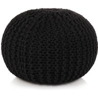 Handgestrickter Pouf Baumwolle 50 x 35 cm Schwarz vidaXL969532 von BONNEVIE