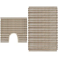 Handgewebtes Badematten-Set Jute Stoff Natur und Weiß vidaXL923767 von BONNEVIE