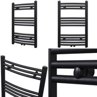 Handtuchheizkörper Warmwasser Gebogen Schwarz 500x764 mm - Handtuchheizkörper - Handtuchhalter - Home & Living - Schwarz Handtuchheizkörper Warmwasser Gebogen Schwarz 500x764 mm - Handtuchheizkörper - Handtuchhalter - Home & Living - Schwarz von VIDAXL