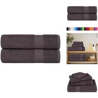 Vidaxl - Handtücher 2 Stk. Anthrazit 50x100 cm 360 g/m² 100% Baumwolle - Handtuch - Handtücher - Badetuch - Gesichtstuch von VIDAXL