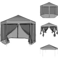 Hexagonal Pop-Up Zelt mit 6 Seitenwänden Grau 3,6x3,1 m - Pavillon - Gartenparty - Festzelt - Sommergarten - Grillplatz Hexagonal Pop-Up Zelt mit 6 Seitenwänden Grau 3,6x3,1 m - Pavillon - Gartenparty - Festzelt - Sommergarten - Grillplatz von VIDAXL