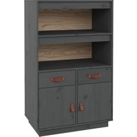 Highboard Grau 67x40x108,5 cm Massivholz Kiefer Vidaxl von VIDAXL