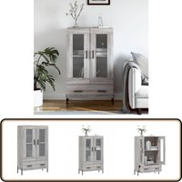 Highboard Grau Sonoma 69,5x31x115 cm Holzwerkstoff - Sideboard - Hochschrank - Wohnzimmermöbel - Grau - Modernes Design Highboard Grau Sonoma 69,5x31x115 cm Holzwerkstoff - Sideboard - Hochschrank - Wohnzimmermöbel - Grau - Modernes Design von VIDAXL