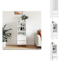 Highboard Hochglanz-Weiß 40x36x110 cm Holzwerkstoff - Sideboard - Wohnwand - Regal - Wohnzimmermöbel - Industrielles Design von VIDAXL