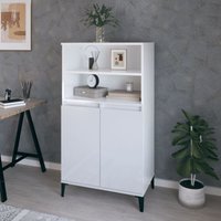 Highboard Hochglanz-Weiß 60x36x110 cm Holzwerkstoff - Vidaxl Highboard Hochglanz-Weiß 60x36x110 cm Holzwerkstoff - Vidaxl von VIDAXL