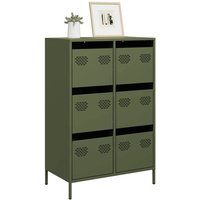 Highboard Olivgrün 68x39x101,5 cm Stahl - Vidaxl Highboard Olivgrün 68x39x101,5 cm Stahl - Vidaxl von VIDAXL