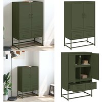Highboard Olivgrün 68x39x111,5 cm Stahl - Sideboard - Wohnzimmermöbel - Hoher Schrank - Metallregal - Stahlschrank - Home & Living von VIDAXL