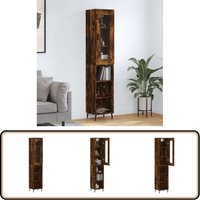 Highboard Räuchereiche 34,5x34x180 cm Holzwerkstoff - Hochschrank - Wohnraumschmuck - Sideboard - Etageren - Aufbewahrung Highboard Räuchereiche 34,5x34x180 cm Holzwerkstoff - Hochschrank - Wohnraumschmuck - Sideboard - Etageren - Aufbewahrung von VIDAXL