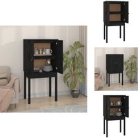 Highboard Schwarz 60x40x120 cm Massivholz Kiefer - Sideboard - Hochschrank - Wohnzimmermöbel - Massivholzmöbel - Kiefernholz Highboard Schwarz 60x40x120 cm Massivholz Kiefer - Sideboard - Hochschrank - Wohnzimmermöbel - Massivholzmöbel - Kiefernholz von VIDAXL