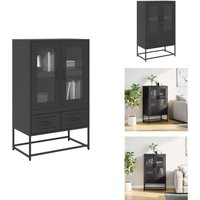 Highboard Schwarz 68x39x111,5 cm Stahl - Highboard - Highboards - Sideboard - Schrank Highboard Schwarz 68x39x111,5 cm Stahl - Highboard - Highboards - Sideboard - Schrank von VIDAXL