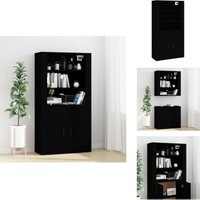 Highboard Schwarz Holzwerkstoff - Sideboard - Hochschrank - Wohnzimmermöbel - Regal - Schwarz von VIDAXL