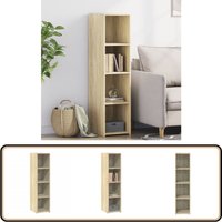 Highboard Sonoma-Eiche 30x41x124 cm Holzwerkstoff - Sideboard - Hochboard - Wohnzimmermöbel - Eiche Dekor - Holzwerkstoff von VIDAXL