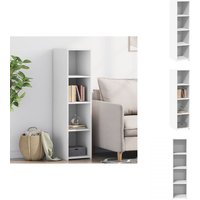 Highboard Weiß 30x41x124 cm Holzwerkstoff - Sideboard - Hochschrank - Wohnzimmermöbel - Weißer Schrank - Holzwerkstoffschrank von VIDAXL