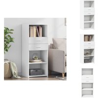 Highboard Weiß 50x42,5x124 cm Holzwerkstoff - Sideboard - Hochschrank - Wohnzimmermöbel - Weißer Schrank - Regal von VIDAXL