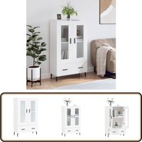 Highboard Weiß 69,5x31x115 cm Holzwerkstoff - Sideboard - Hochboard - Wohnzimmermöbel - Wohnwand - Aufbewahrung von VIDAXL