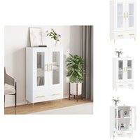 Highboard Weiß 69,5x31x115 cm Holzwerkstoff - Sideboard - Hochschrank - Wohnzimmermöbel - Wohnwand - Aufbewahrung von VIDAXL
